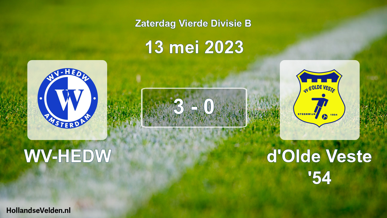 Total number of matches played: WV-HEDW - d'Olde Veste '54 3 - 0 (13 May 2023)
