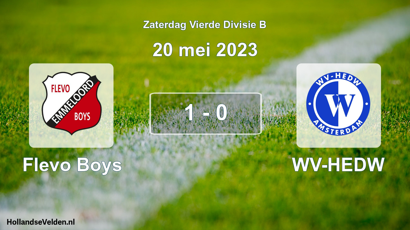 Total number of matches played: Flevo Boys - WV-HEDW 1 - 0 (20 May 2023)