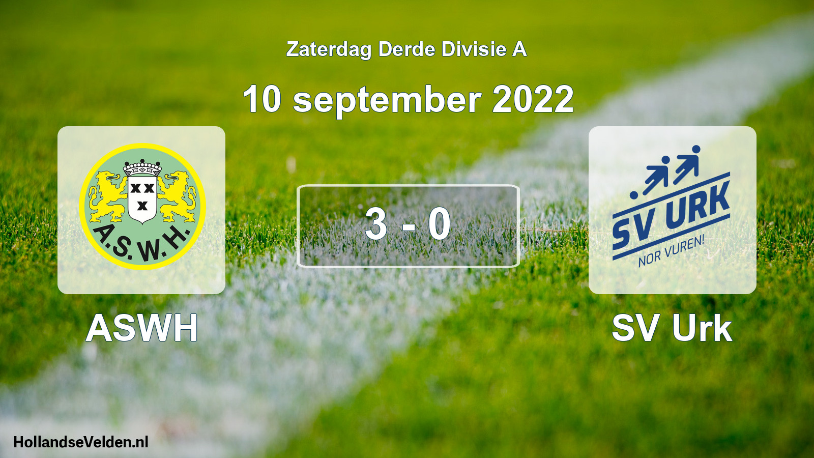 Total number of matches played: ASWH - SV Urk 3 - 0 (10 September 2022)