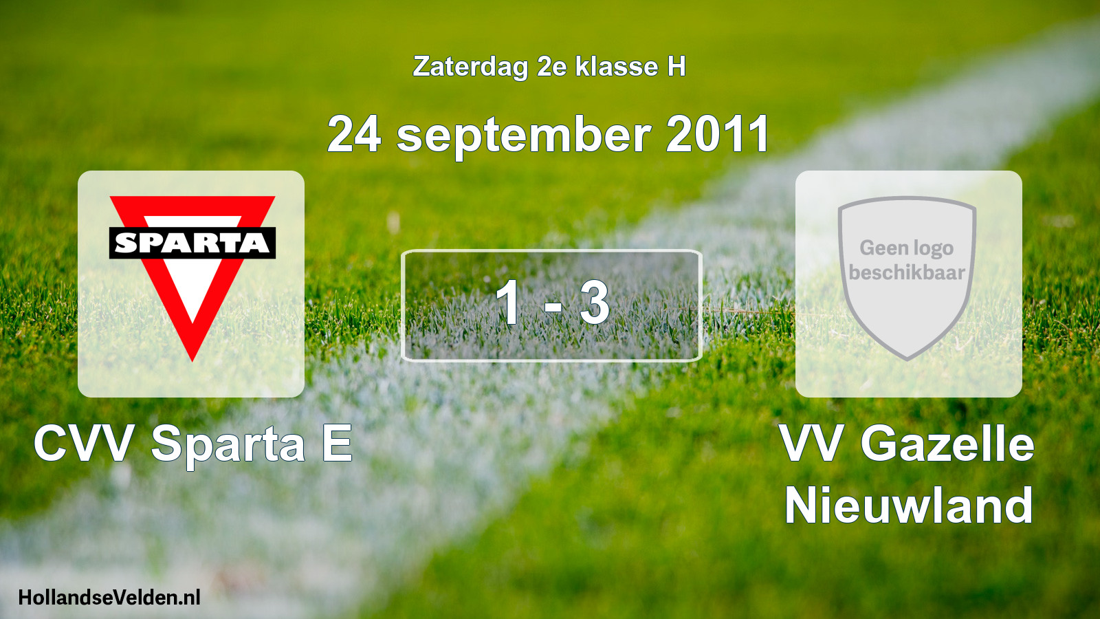 Total number of matches played: CVV Sparta E - VV Gazelle Nieuwland 1 - 3 (24 September 2011)