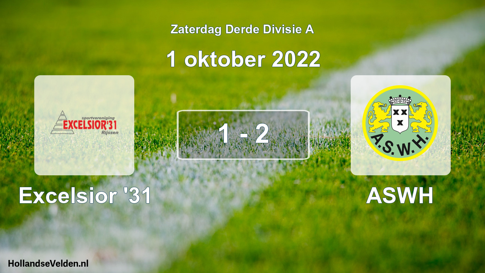 Total number of matches played: Excelsior '31 - ASWH 1 - 2 (1 October 2022)