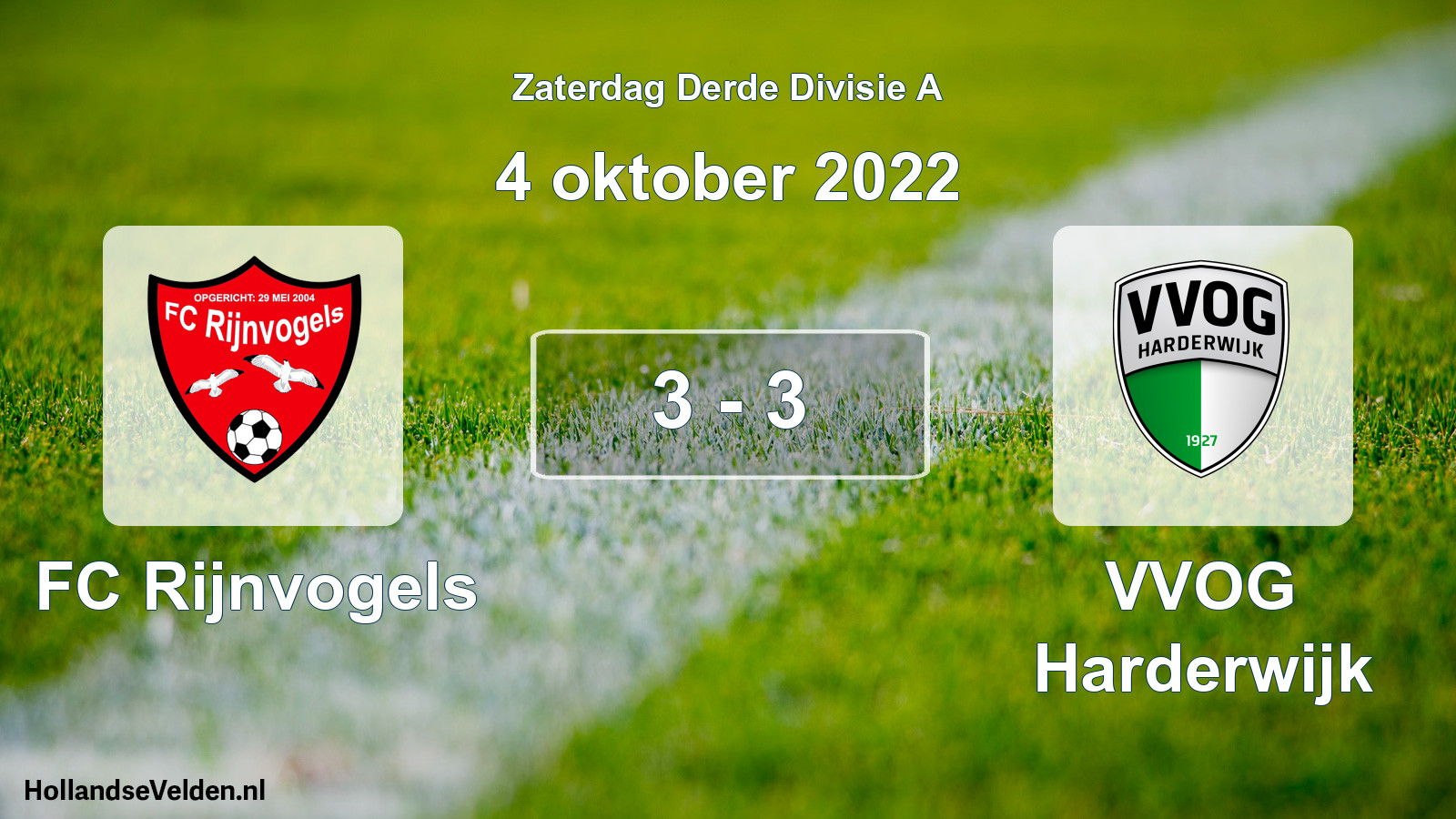 Total number of matches played: FC Rijnvogels - VVOG Harderwijk 3 - 3 (4 October 2022)
