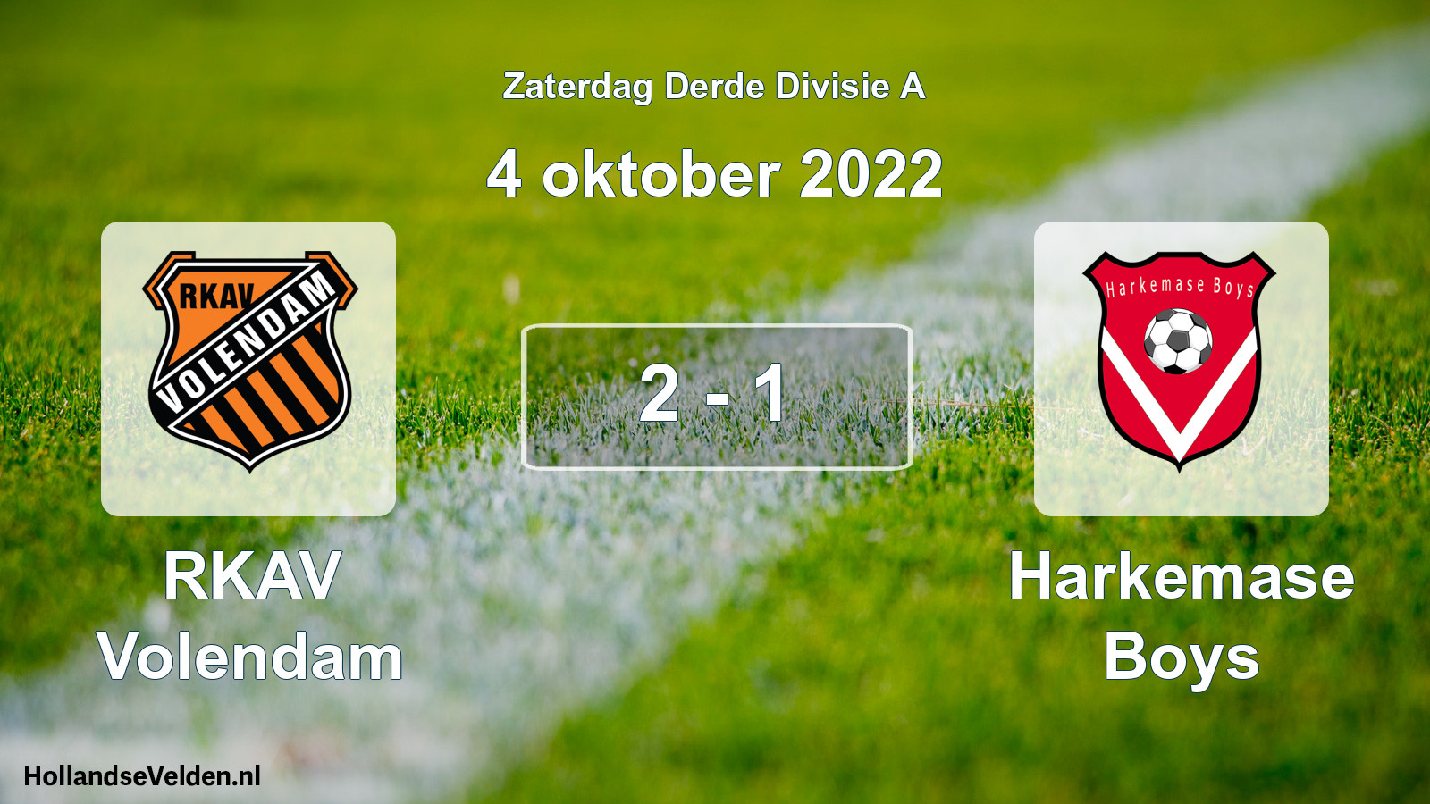 Total number of matches played: RKAV Volendam - Harkemase Boys 2 - 1 (4 October 2022)