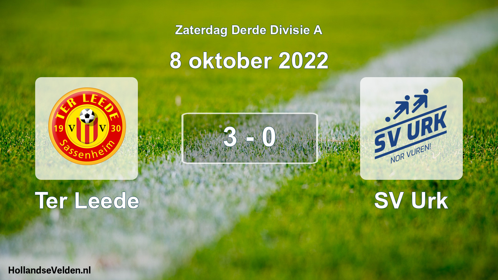 Total number of matches played: Ter Leede - SV Urk 3 - 0 (8 October 2022)