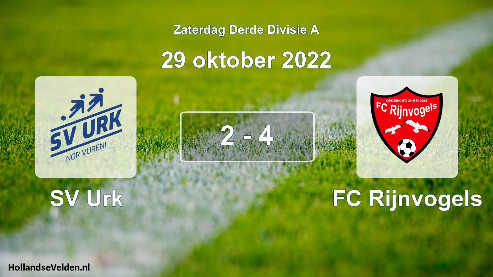 Total number of matches played: SV Urk - FC Rijnvogels 2 - 4 (29 October 2022)