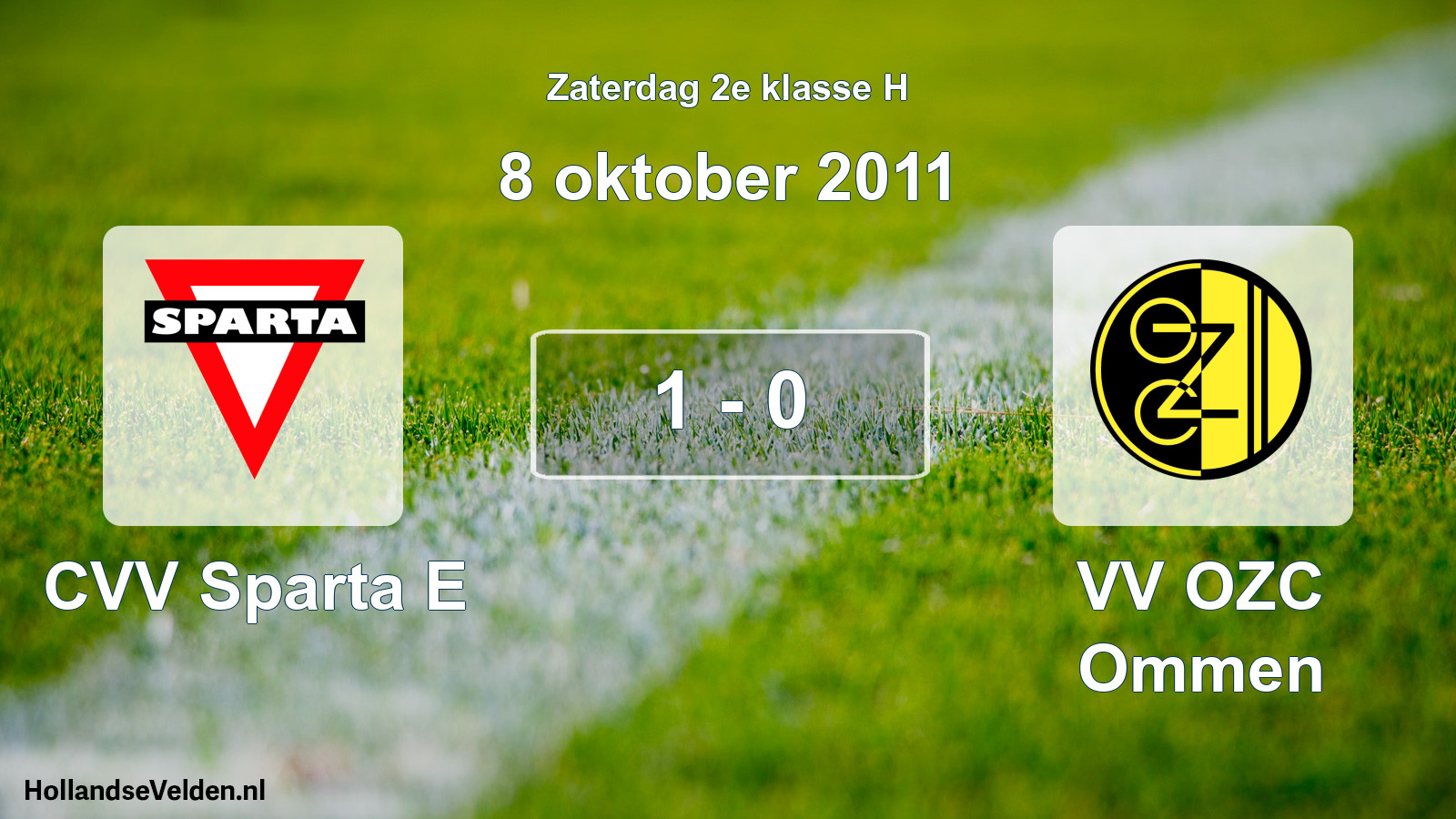 Total number of matches played: CVV Sparta E - VV OZC Ommen 1 - 0 (8 October 2011)
