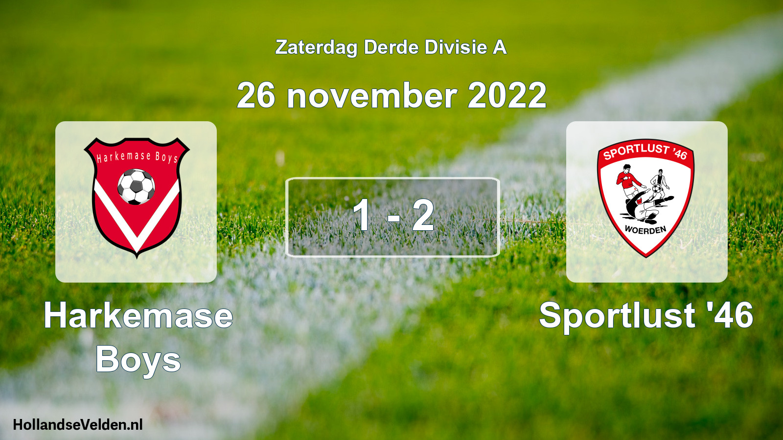 Total number of matches played: Harkemase Boys - Sportlust '46 1 - 2 (26 November 2022)