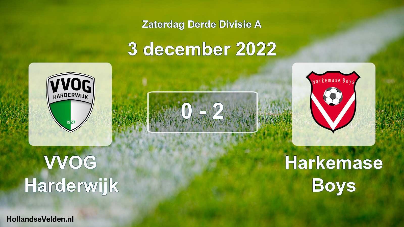 Total number of matches played: VVOG Harderwijk - Harkemase Boys 0 - 2 (3 December 2022)