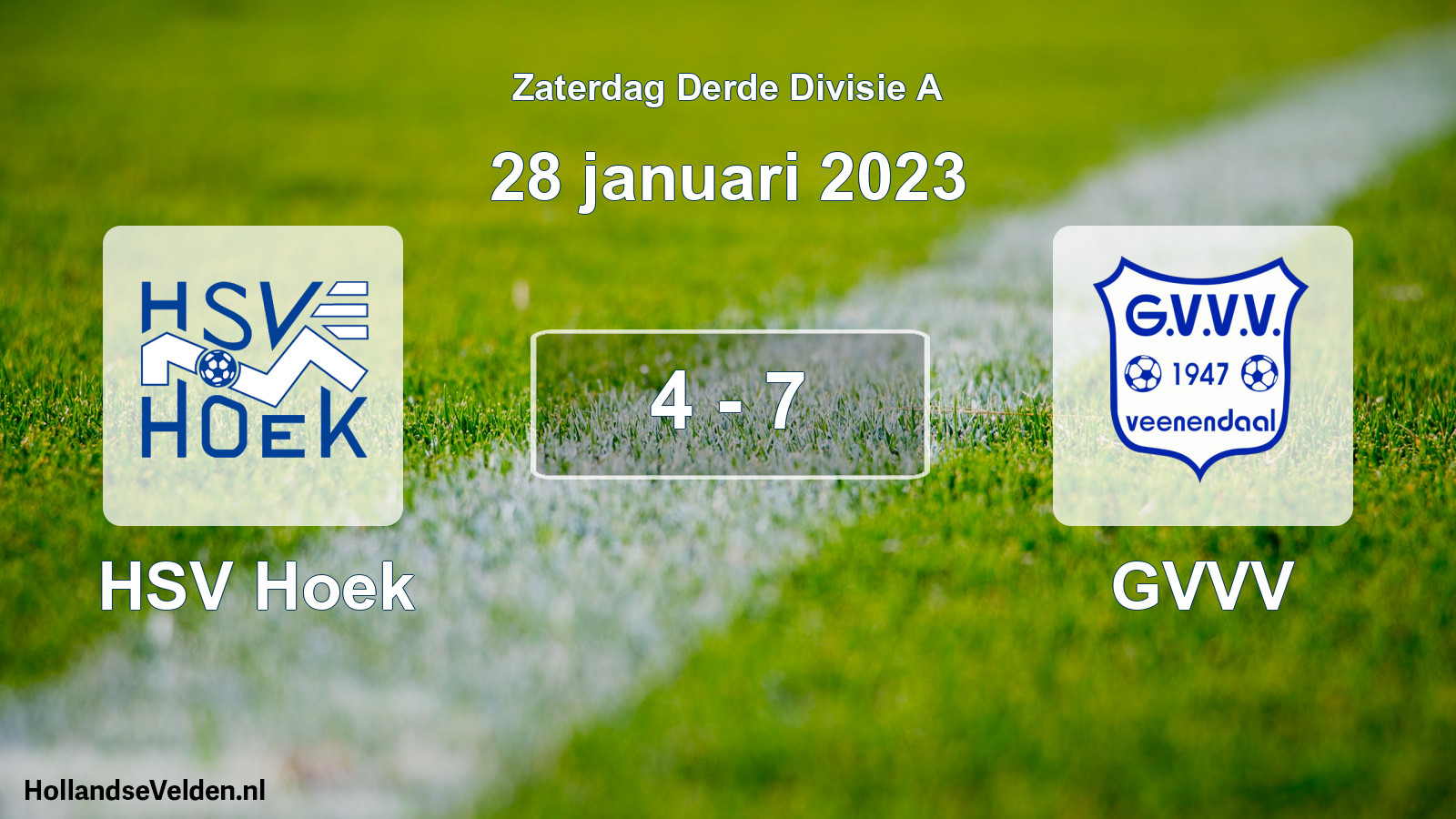 Total number of matches played: HSV Hoek - GVVV 4 - 7 (28 January 2023)