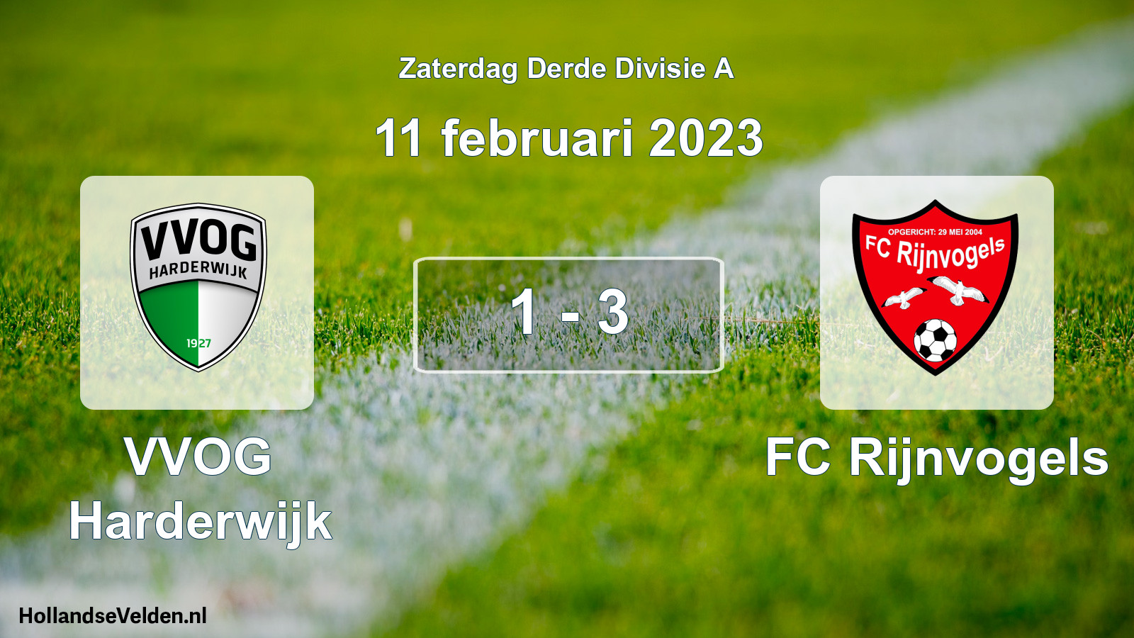 Total number of matches played: VVOG Harderwijk - FC Rijnvogels 1 - 3 (11 February 2023)
