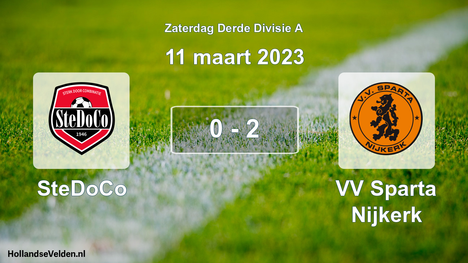 Total number of matches played: SteDoCo - VV Sparta Nijkerk 0 - 2 (11 March 2023)