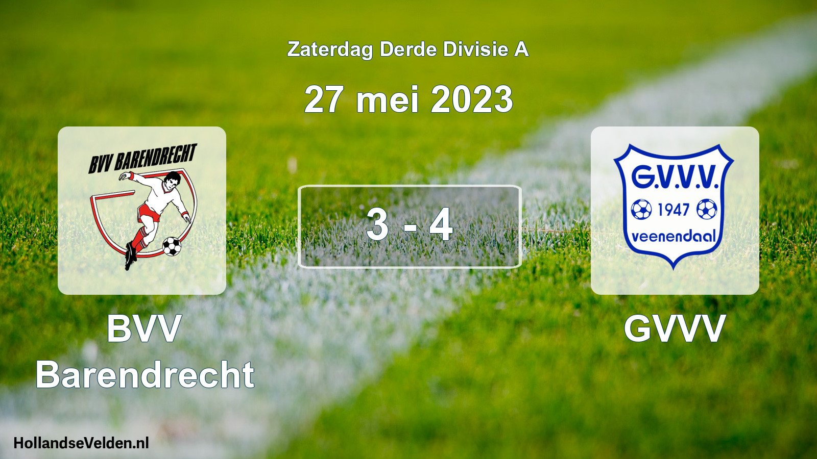 Total number of matches played: BVV Barendrecht - GVVV 3 - 4 (27 May 2023)