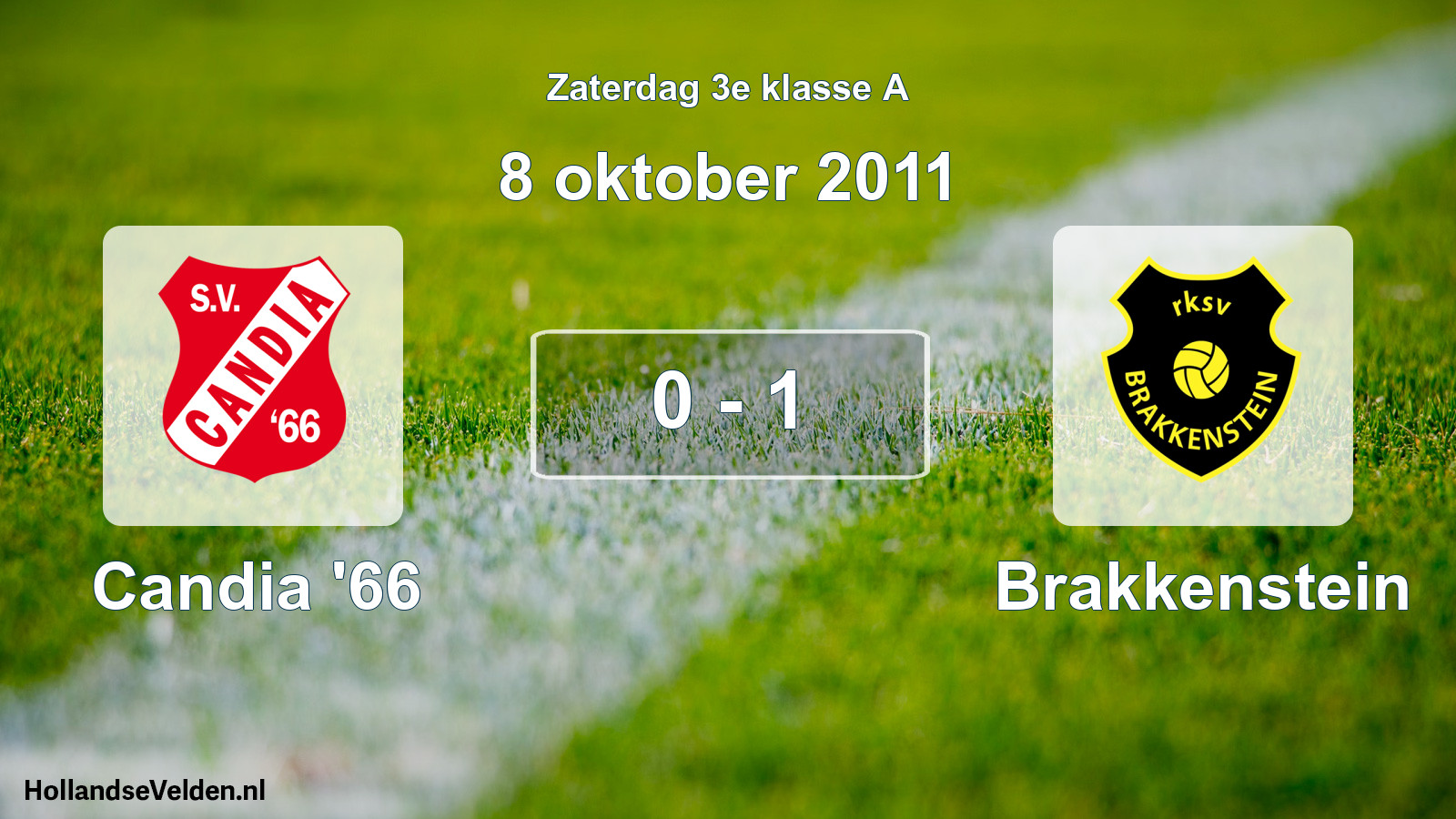 Total number of matches played: Candia '66 - Brakkenstein 0 - 1 (8 October 2011)