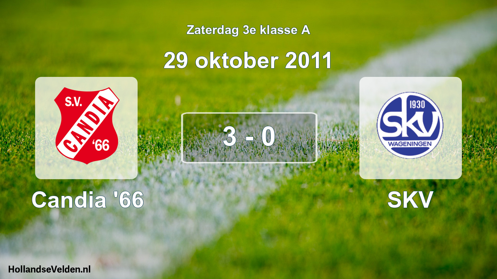 Total number of matches played: Candia '66 - SKV 3 - 0 (29 October 2011)