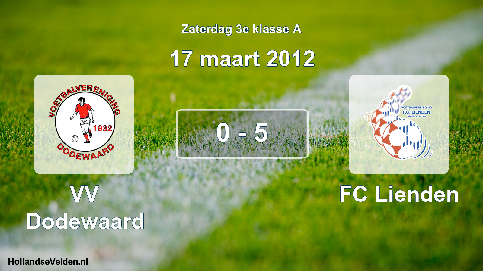 Total number of matches played: VV Dodewaard - FC Lienden 0 - 5 (17 March 2012)