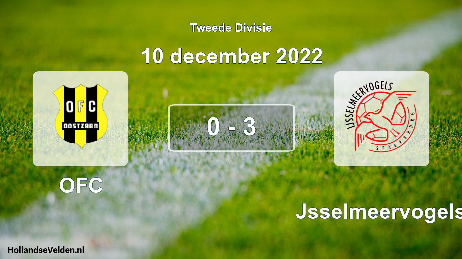 Total number of matches played: OFC - IJsselmeervogels 0 - 3 (10 December 2022)