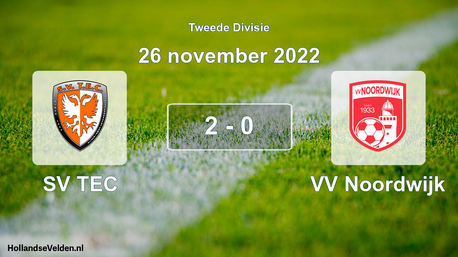 Total number of matches played: SV TEC - VV Noordwijk 2 - 0 (26 November 2022)