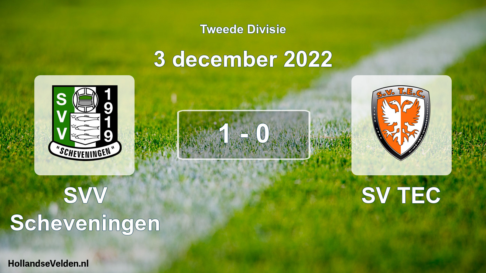 Total number of matches played: SVV Scheveningen - SV TEC 1 - 0 (3 December 2022)