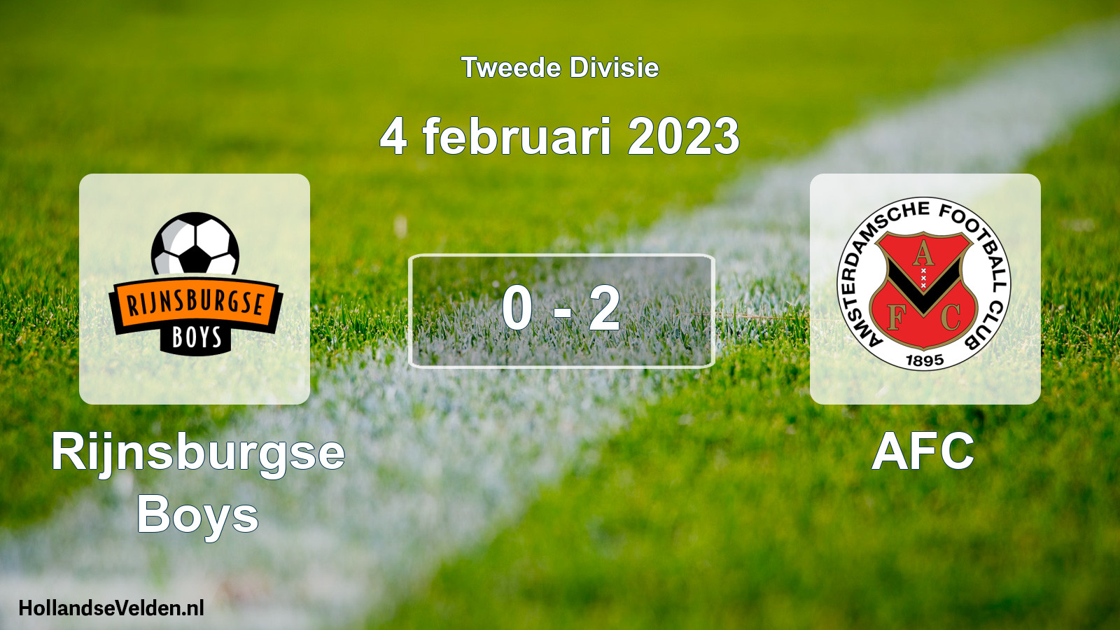 Total number of matches played: Rijnsburgse Boys - AFC 0 - 2 (4 February 2023)