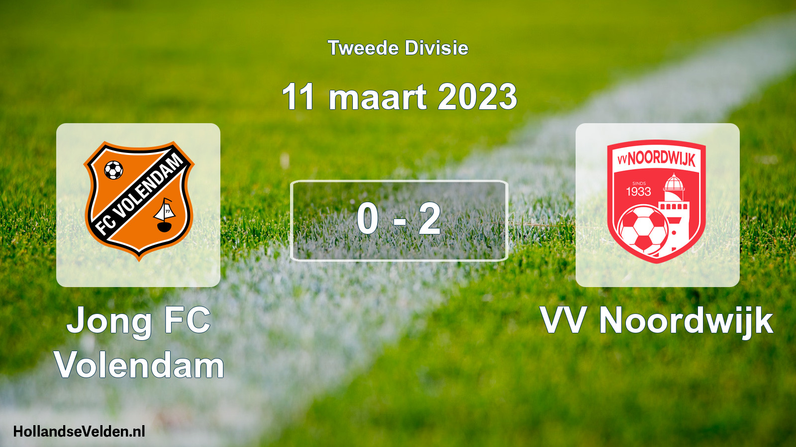Total number of matches played: Jong FC Volendam - VV Noordwijk 0 - 2 (11 March 2023)
