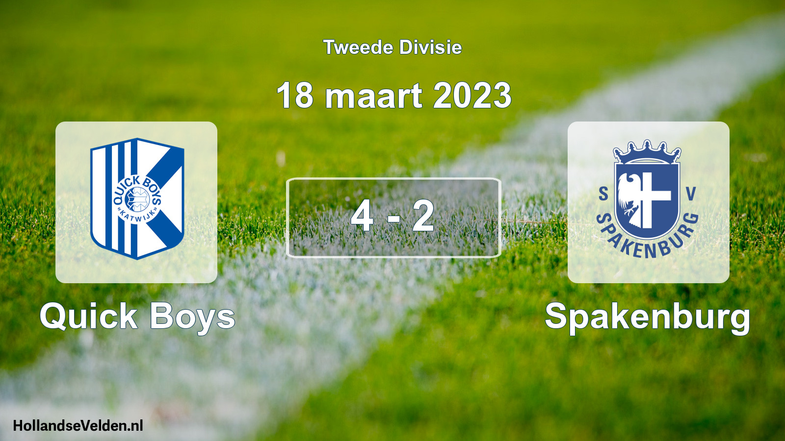 Total number of matches played: Quick Boys - Spakenburg 4 - 2 (18 March 2023)
