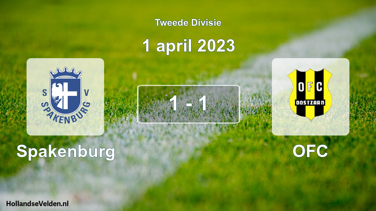 Total number of matches played: Spakenburg - OFC 1 - 1 (1 April 2023)