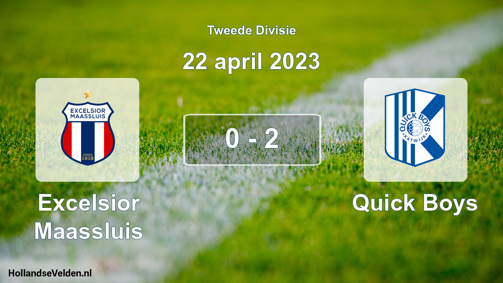 Total number of matches played: Excelsior Maassluis - Quick Boys 0 - 2 (22 April 2023)
