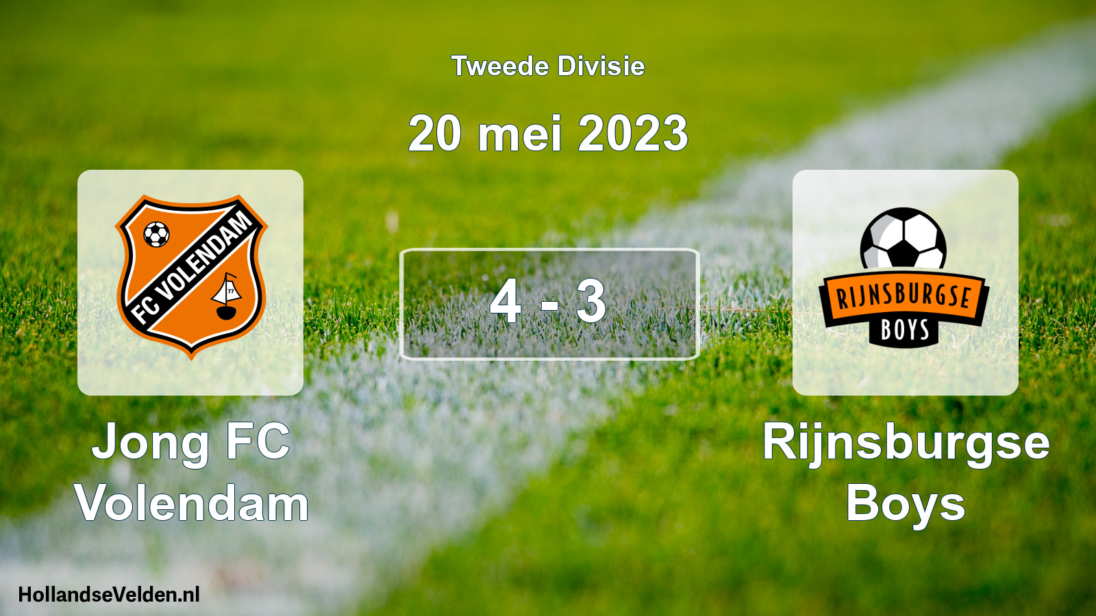 Total number of matches played: Jong FC Volendam - Rijnsburgse Boys 4 - 3 (20 May 2023)