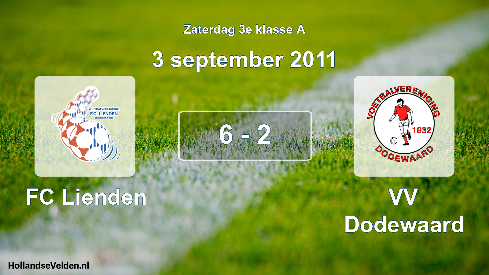 Total number of matches played: FC Lienden - VV Dodewaard 6 - 2 (3 September 2011)