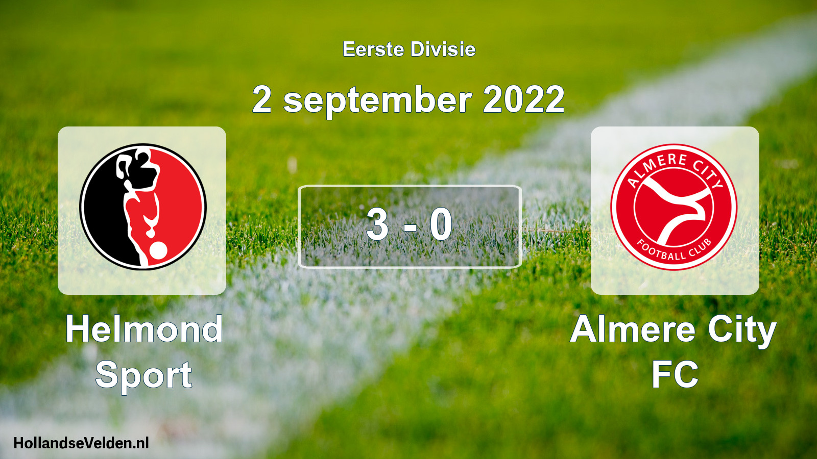 Total number of matches played: Helmond Sport - Almere City FC 3 - 0 (2 September 2022)