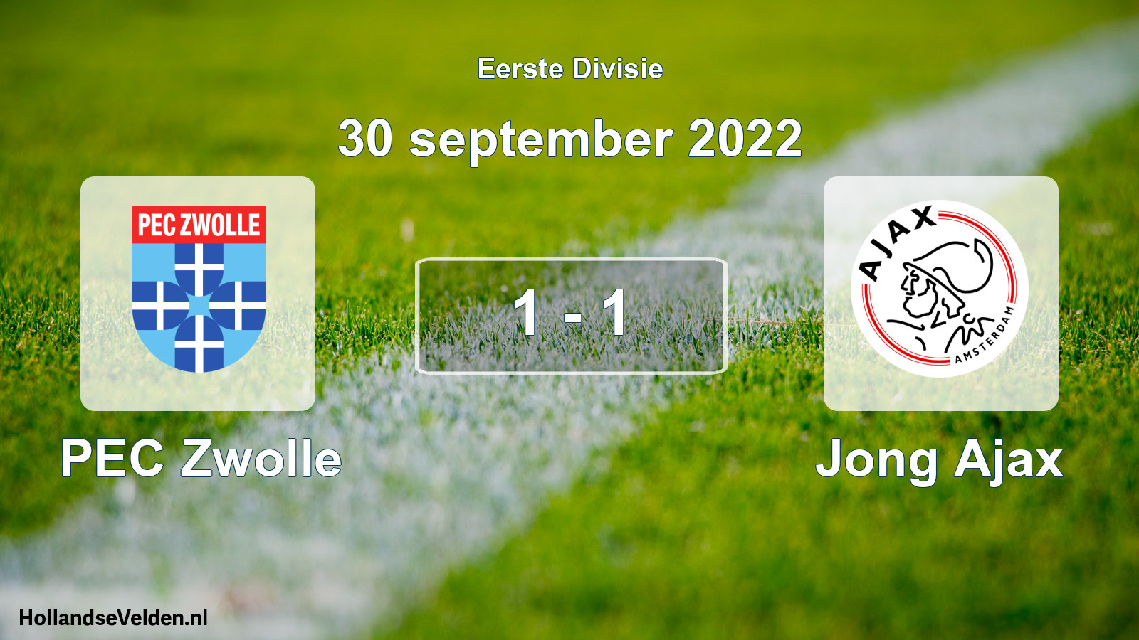 Total number of matches played: PEC Zwolle - Jong Ajax 1 - 1 (30 September 2022)