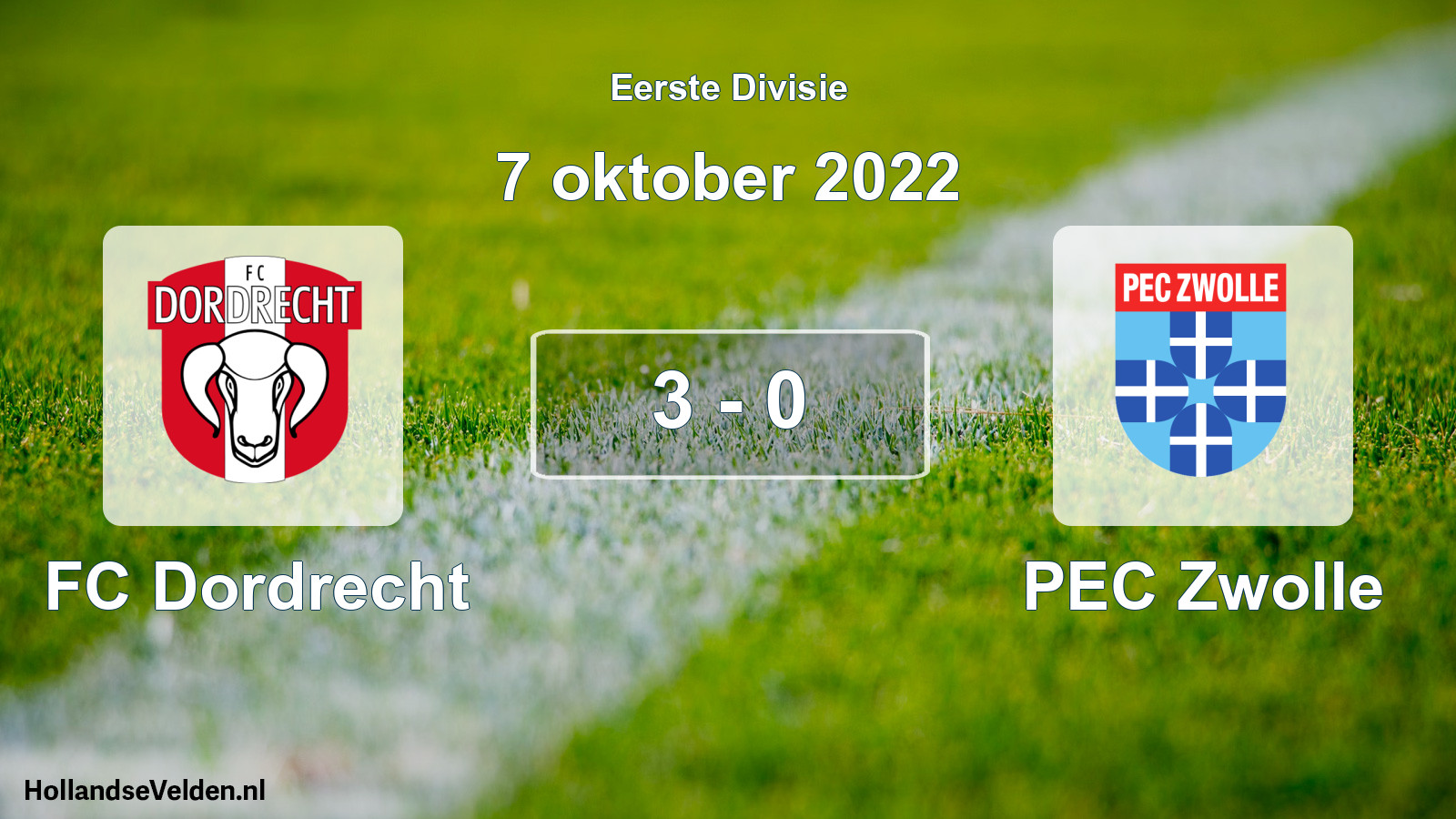 Total number of matches played: FC Dordrecht - PEC Zwolle 3 - 0 (7 October 2022)