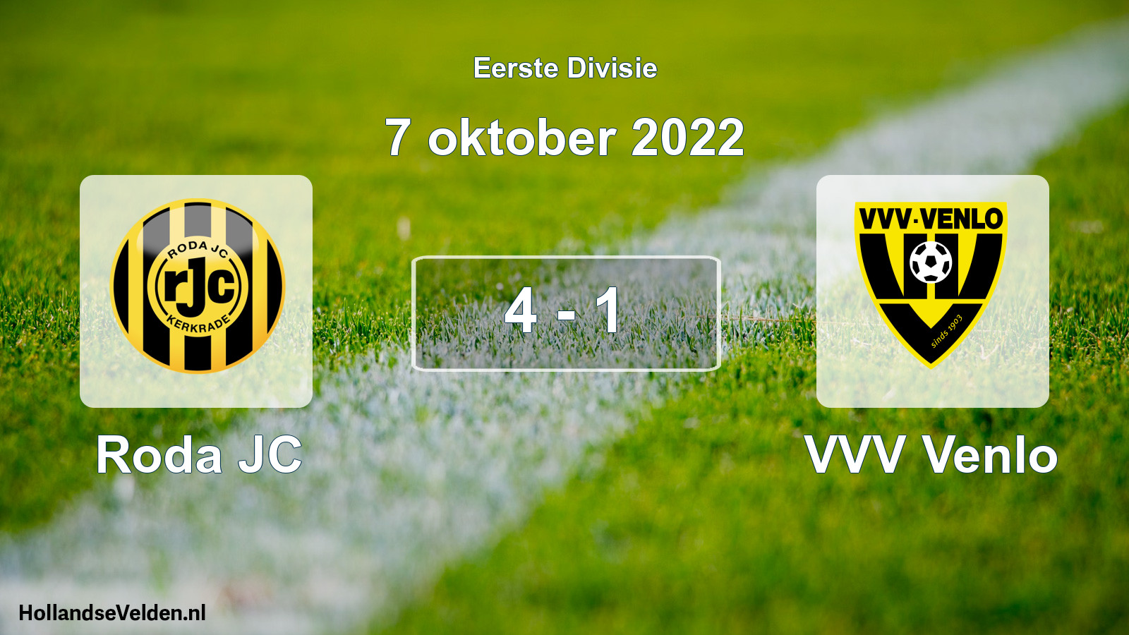 Total number of matches played: Roda JC - VVV Venlo 4 - 1 (7 October 2022)