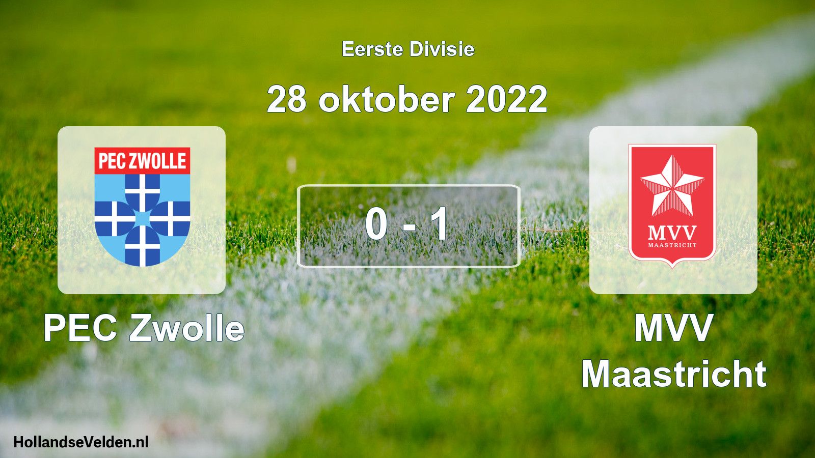 Total number of matches played: PEC Zwolle - MVV Maastricht 0 - 1 (28 October 2022)