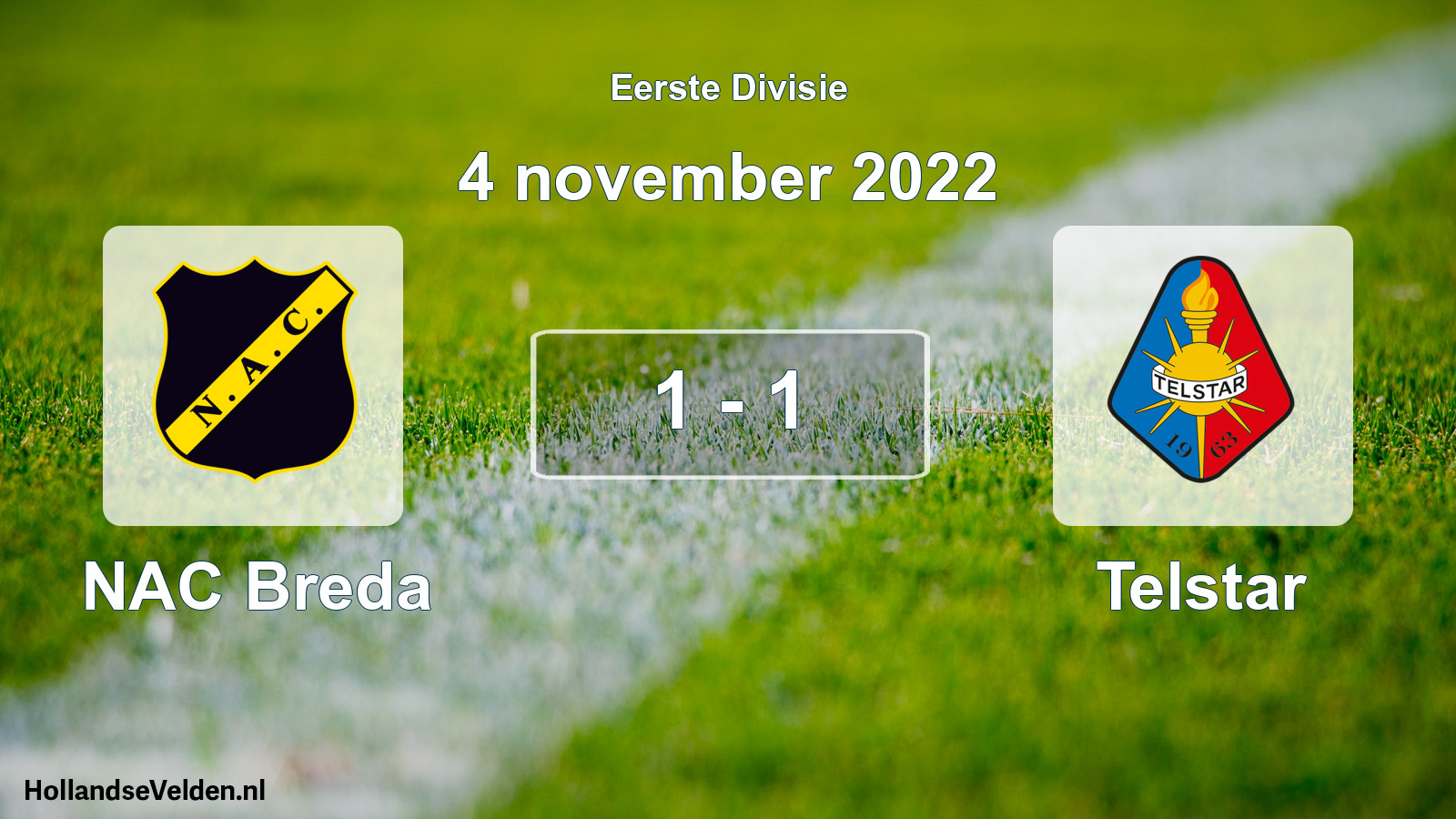 Total number of matches played: NAC Breda - Telstar 1 - 1 (4 November 2022)