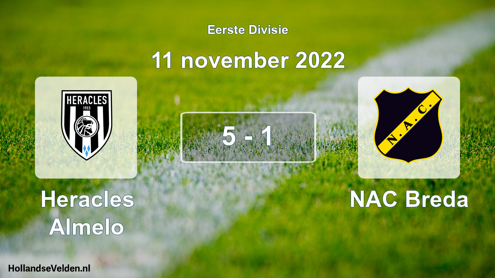 Total number of matches played: Heracles Almelo - NAC Breda 5 - 1 (11 November 2022)