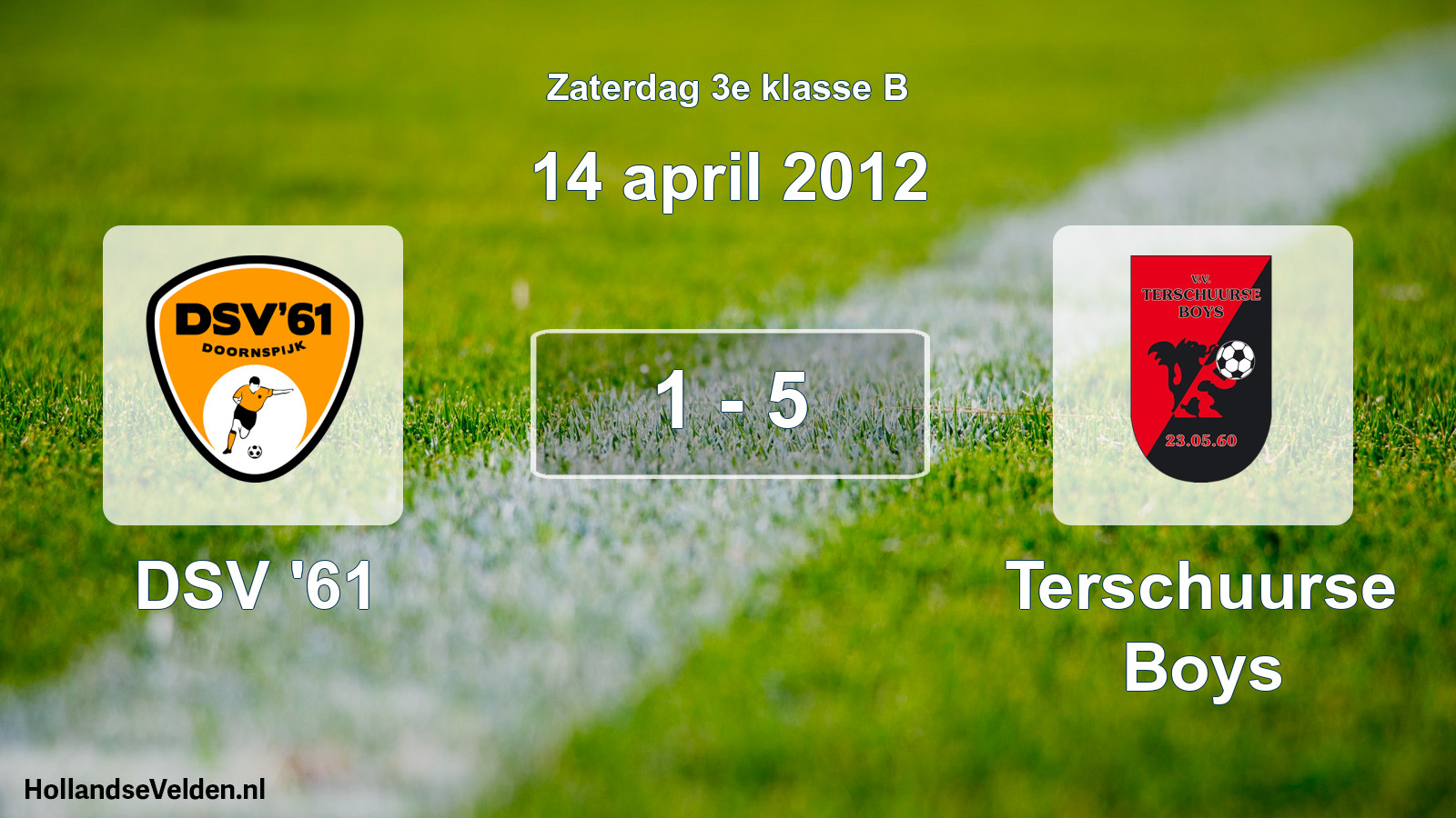 Total number of matches played: DSV '61 - Terschuurse Boys 1 - 5 (14 April 2012)