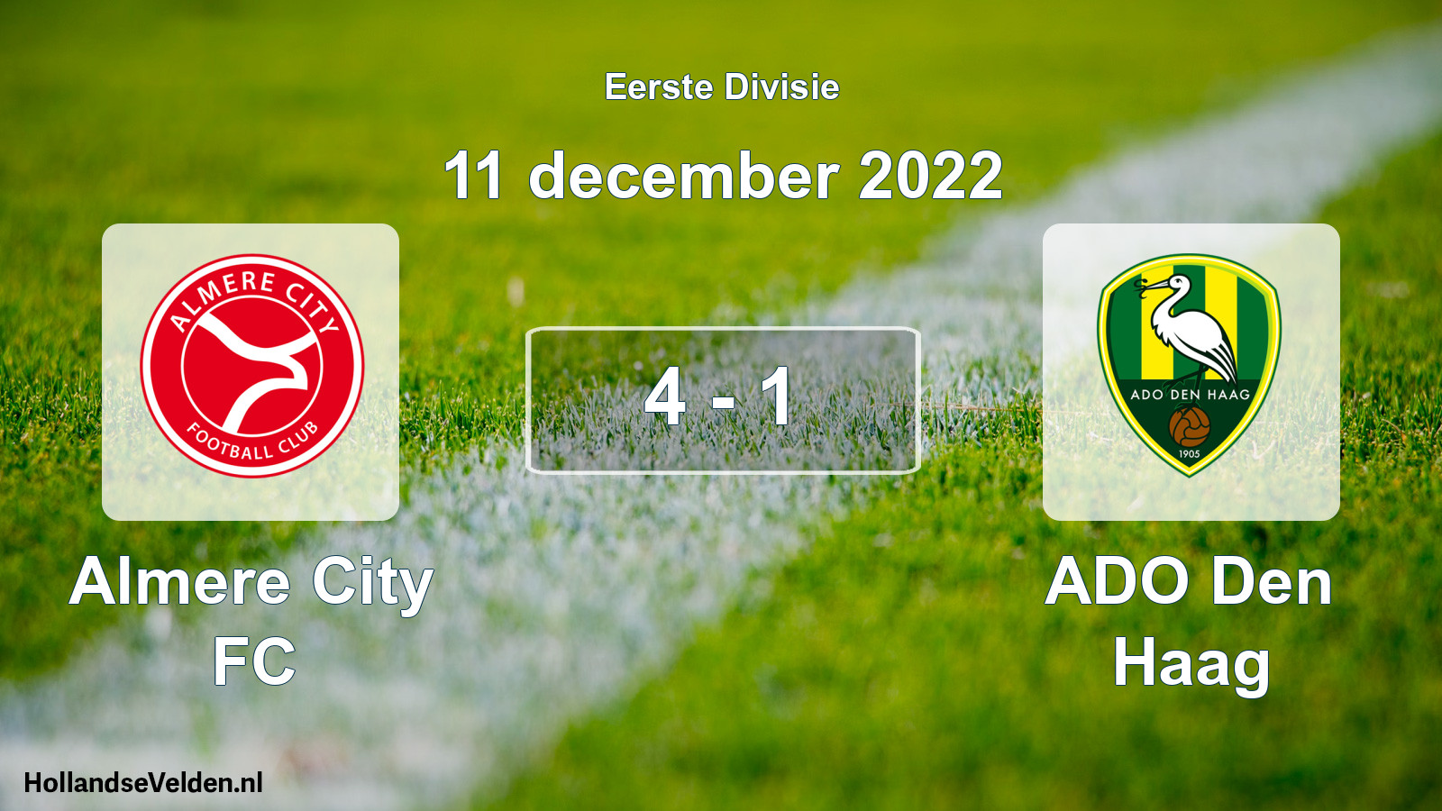 Total number of matches played: Almere City FC - ADO Den Haag 4 - 1 (11 December 2022)