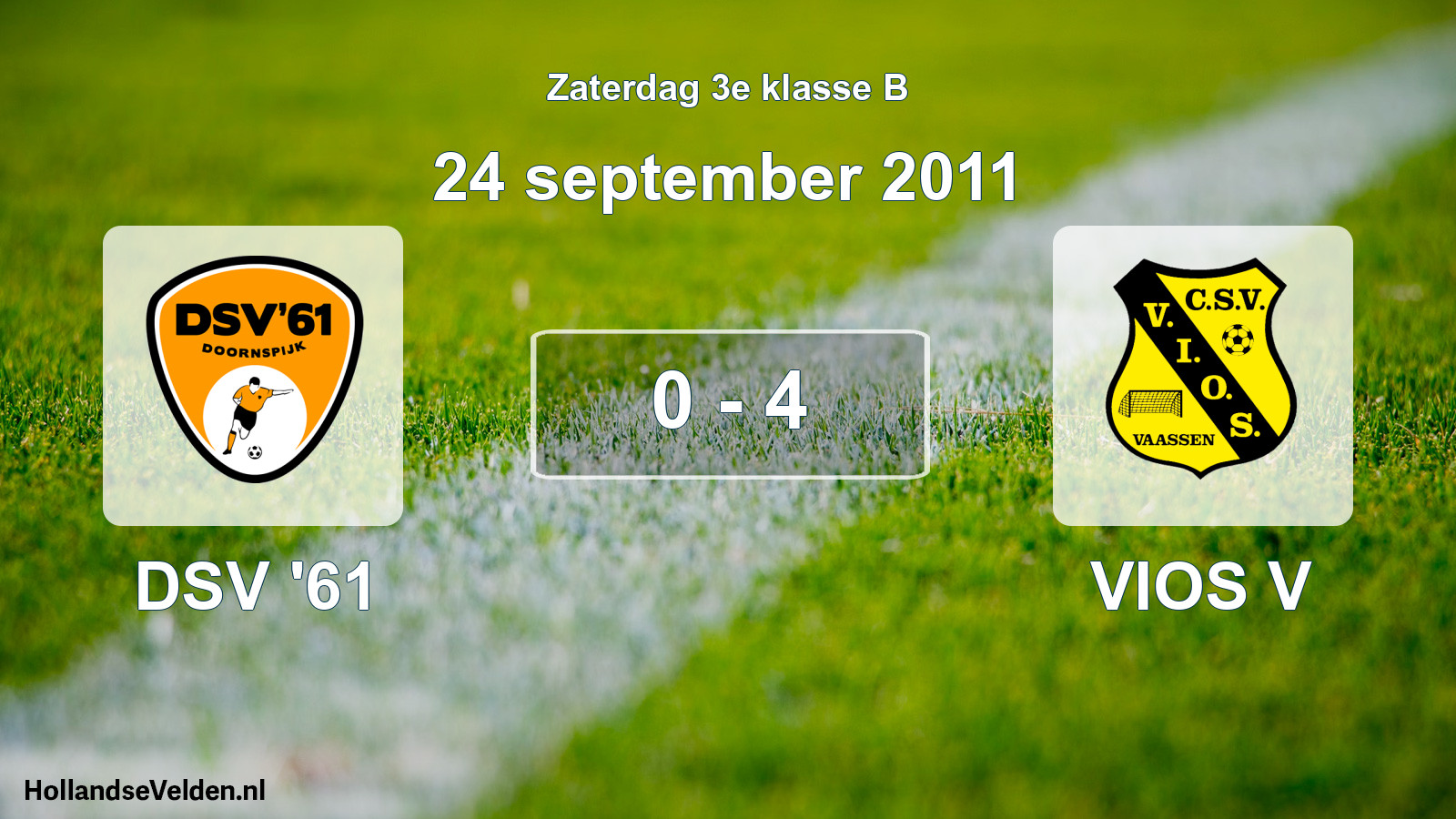 Total number of matches played: DSV '61 - VIOS V 0 - 4 (24 September 2011)