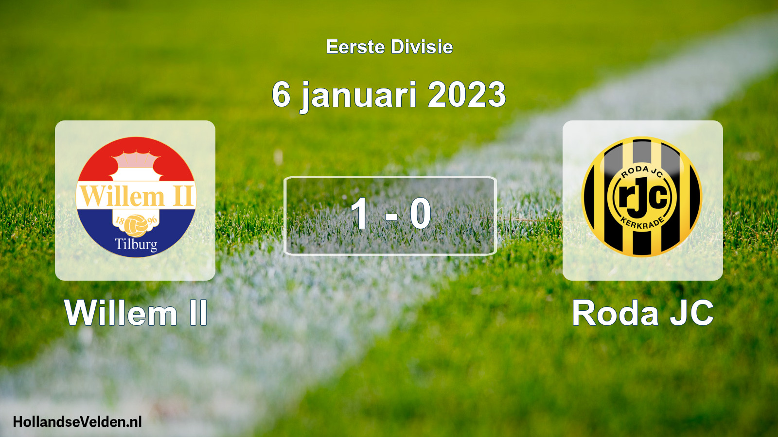 Total number of matches played: Willem II - Roda JC 1 - 0 (6 January 2023)