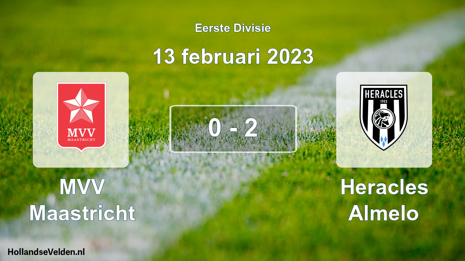 Total number of matches played: MVV Maastricht - Heracles Almelo 0 - 2 (13 February 2023)