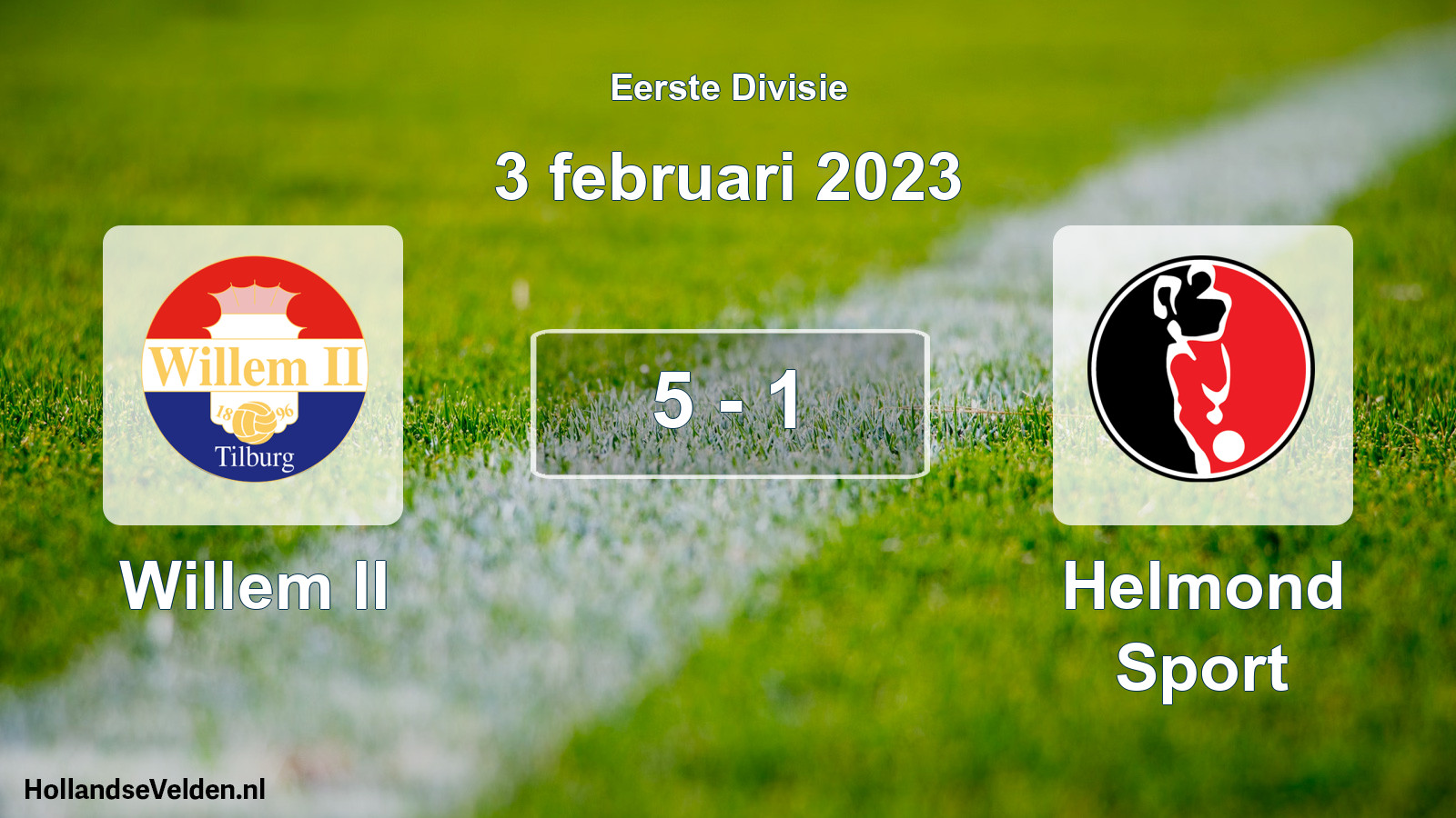 Total number of matches played: Willem II - Helmond Sport 5 - 1 (3 February 2023)