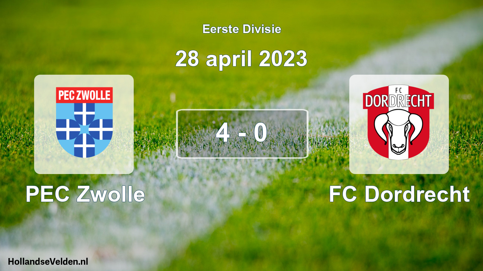 Total number of matches played: PEC Zwolle - FC Dordrecht 4 - 0 (28 April 2023)