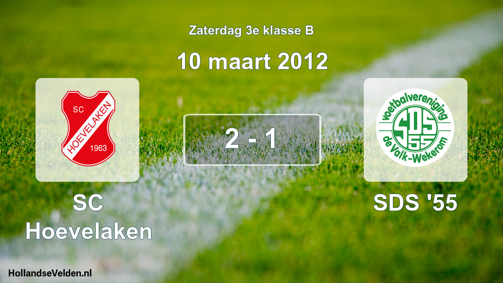 Total number of matches played: SC Hoevelaken - SDS '55 2 - 1 (10 March 2012)