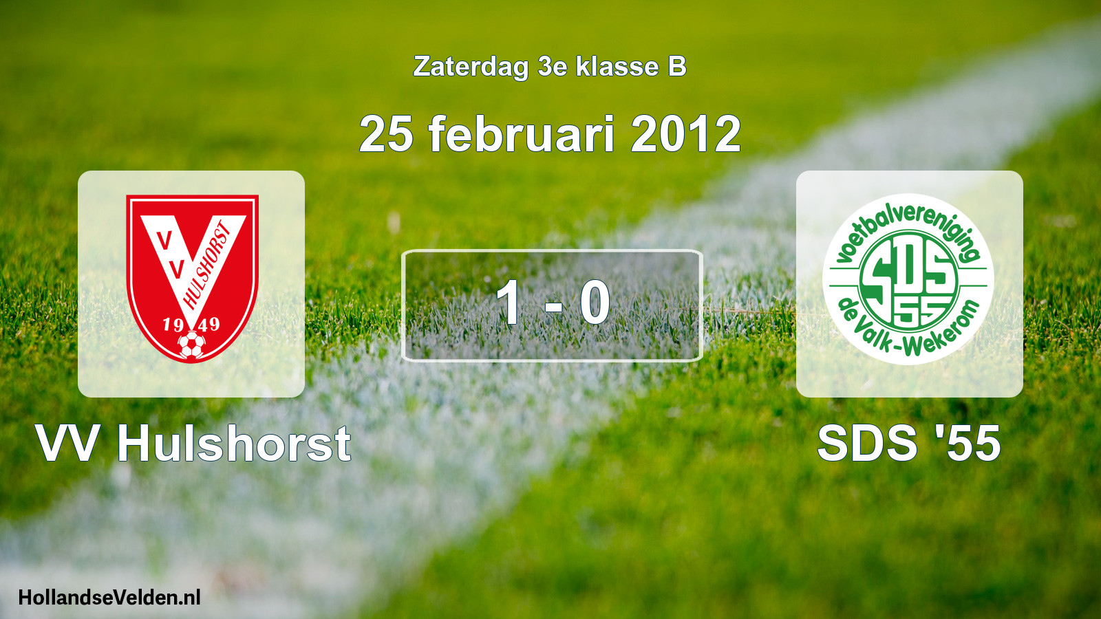Total number of matches played: VV Hulshorst - SDS '55 1 - 0 (25 February 2012)
