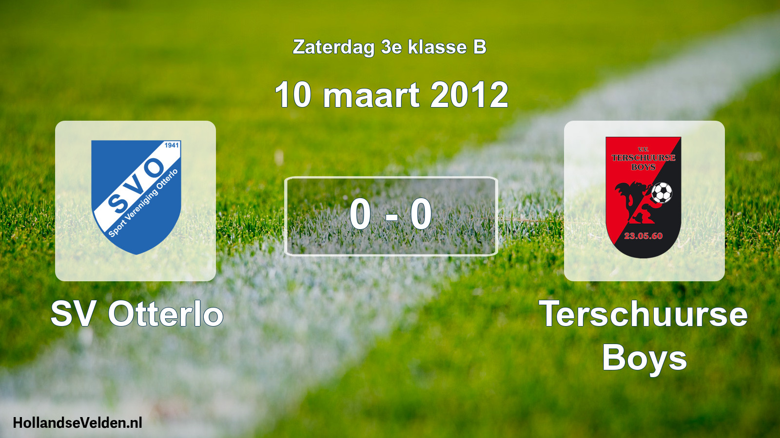 Total number of matches played: SV Otterlo - Terschuurse Boys 0 - 0 (10 March 2012)