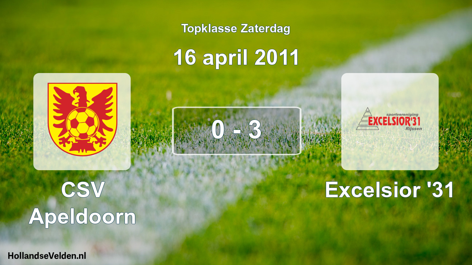 Total number of matches played: CSV Apeldoorn - Excelsior '31 0 - 3 (16 April 2011)