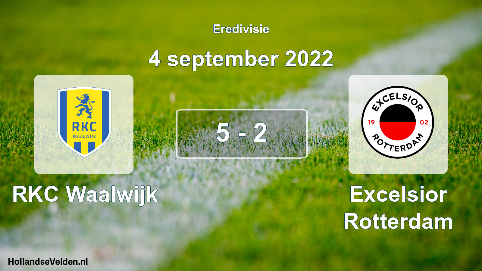 Total number of matches played: RKC Waalwijk - Excelsior Rotterdam 5 - 2 (4 September 2022)