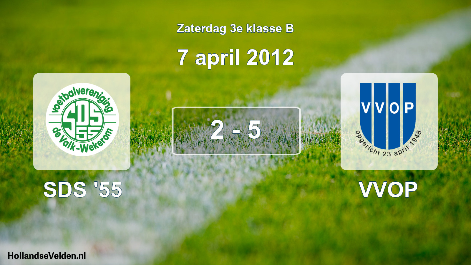 Total number of matches played: SDS '55 - VVOP 2 - 5 (7 April 2012)