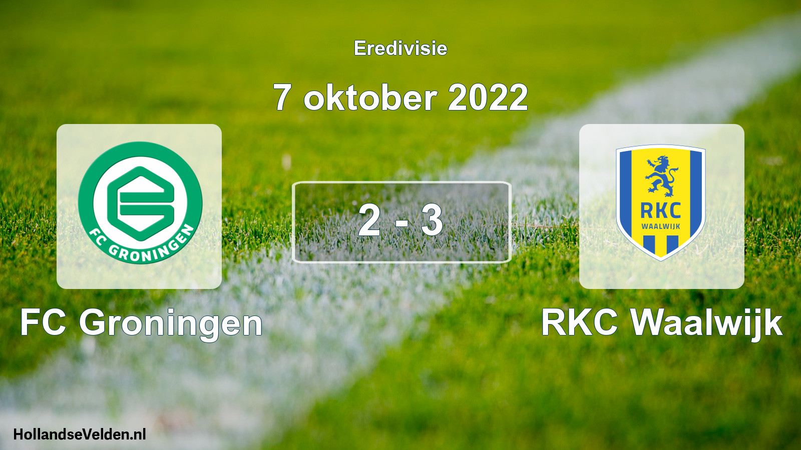 Total number of matches played: FC Groningen - RKC Waalwijk 2 - 3 (7 October 2022)